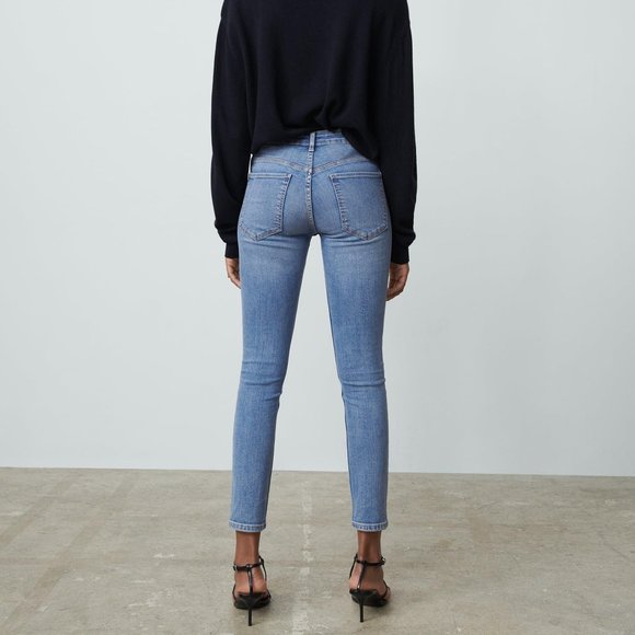 Zara MID-RISE SCULPT JEANS 25 (CA 0) BLUE - Picture 3 of 4